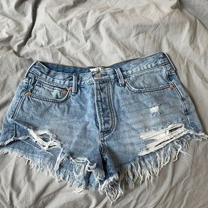 free people light-wash jean shorts